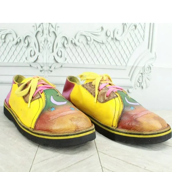 *Unbranded Unisex Multicolor Leather Slip On Lace Up Casual Oxford Shoes Size 7 - Picture 3 of 9